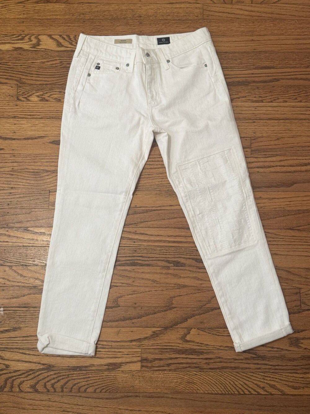 AG Adriano Goldschmied The Beau Slouchy Skinny Jeans 27 Optic White Ankle Sample